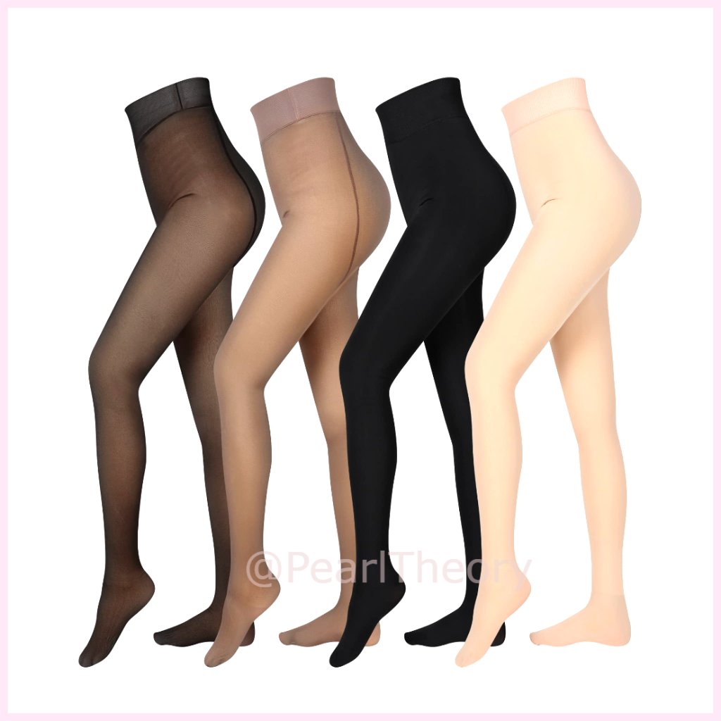 Fleece Lined Tights Women Thermal Leggings Polyester Spandex Winter